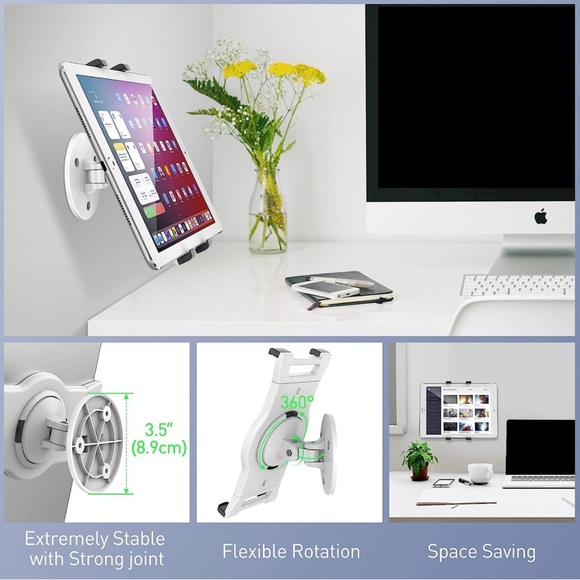 AboveTEK Tablet Wall Mount, Swivel 360° Rotating Holder Fits 6-13" Tablets - NWT - Picture 5 of 10